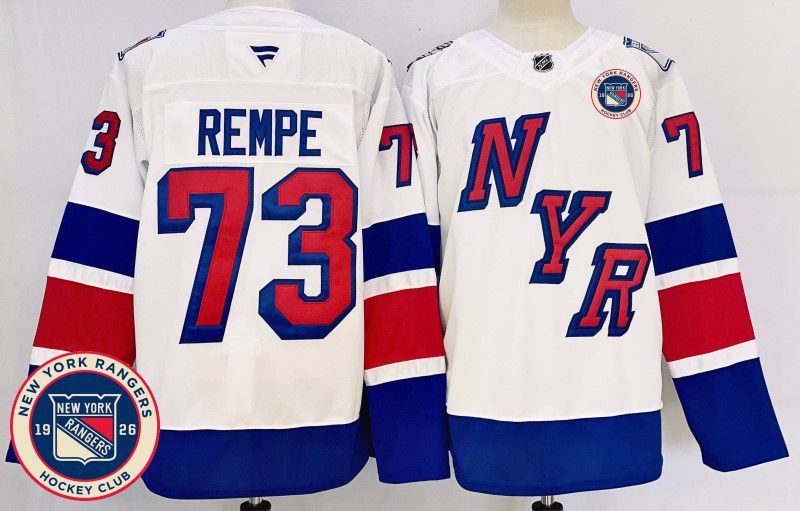 Men New York Rangers 73 Rempe White Fanatics 2025 NHL Jersey style 2